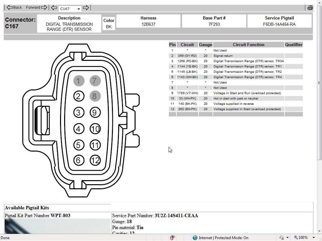 Pinout diagram for 09+ transmission connector? 4.6L Based Powertrains